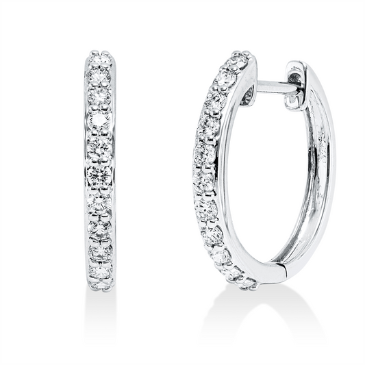 Creolen 18 kt WG, 22 Brill. 0,30 ct, TW-si