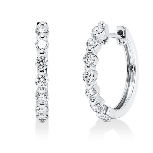 Creolen 18 kt WG, 14 Brill. 0,63 ct, TW-si