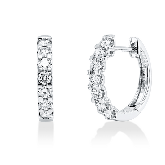 Creolen 18 kt WG, 14 Brill. 0,44 ct, TW-si