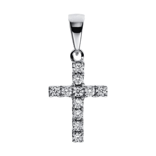 Anhänger 18 kt WG, mit Öse, 11 Brill. 0,10 ct, TW-vsi/si