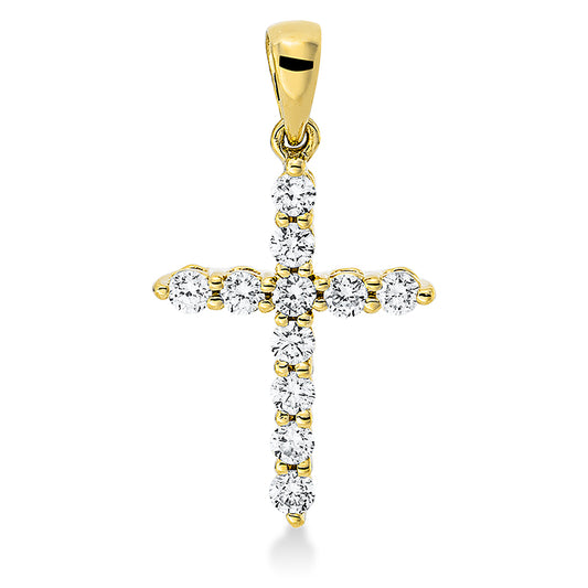 Anhänger 18 kt GG, mit Öse, 11 Brill. 0,27 ct, TW-si