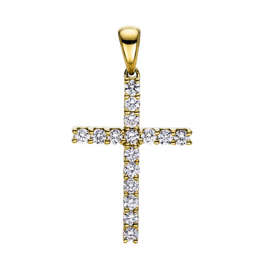 Anhänger 18 kt GG, 16 Brill. 0,49 ct, TW-si