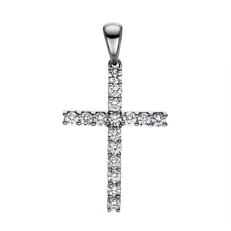 Anhänger 18 kt WG, 16 Brill. 0,47 ct, TW-si