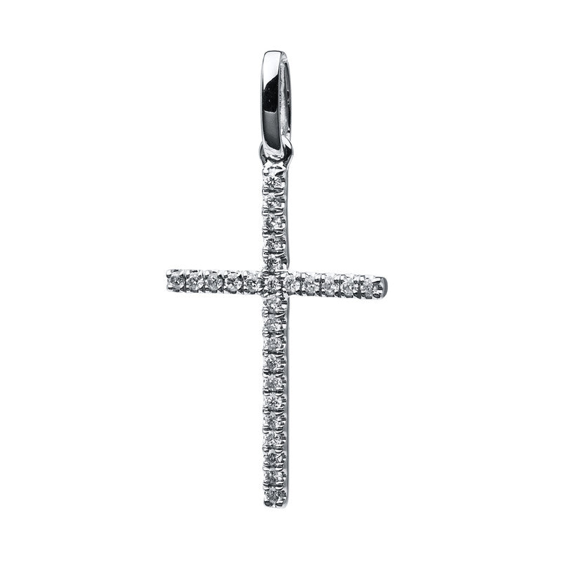 Anhänger 18 kt WG, mit Öse, 27 Brill. 0,06 ct, TW-vsi/si
