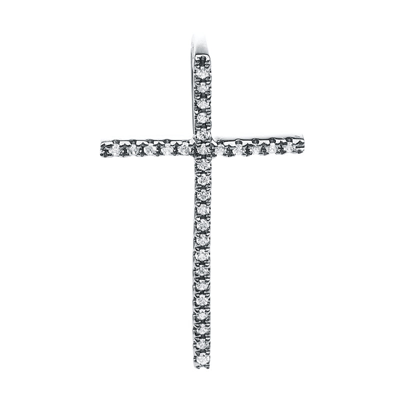Anhänger 18 kt WG, mit Öse, 30 Brill. 0,05 ct, TW-si