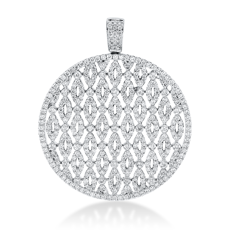 Anhänger 18 kt WG, mit Öse, 396 Brill. 2,35 ct, TW-vsi/si