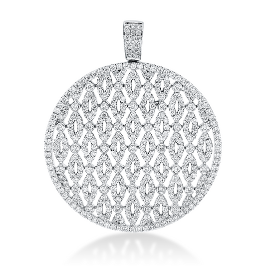 Anhänger 18 kt WG, mit Öse, 396 Brill. 2,35 ct, TW-vsi/si