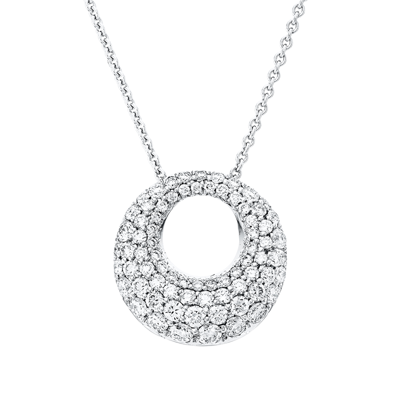 Anhänger 18 kt WG, 75 Brill. 0,91 ct, TW-vsi