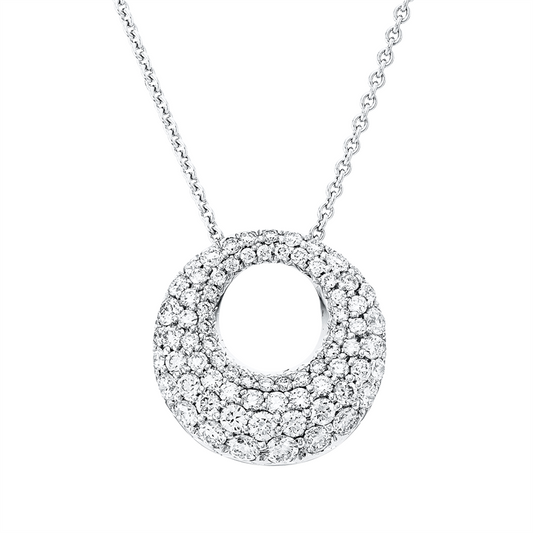 Anhänger 18 kt WG, 75 Brill. 0,91 ct, TW-vsi