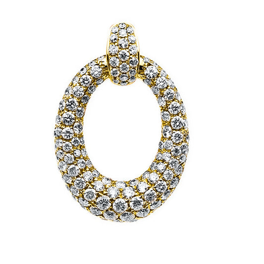 Anhänger 18 kt GG, mit Öse, 130 Brill. 1,25 ct, TW-vsi
