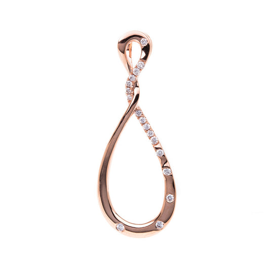 Anhänger 18 kt RG, 17 Brill. 0,10 ct, TW-si