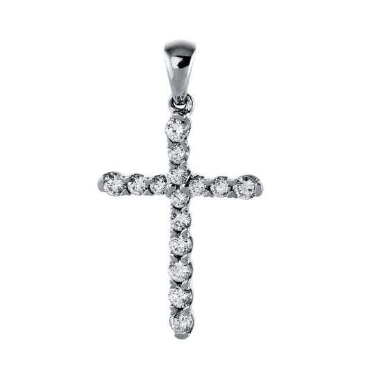 Anhänger 18 kt WG, mit Öse, 15 Brill. 0,40 ct, TW-si