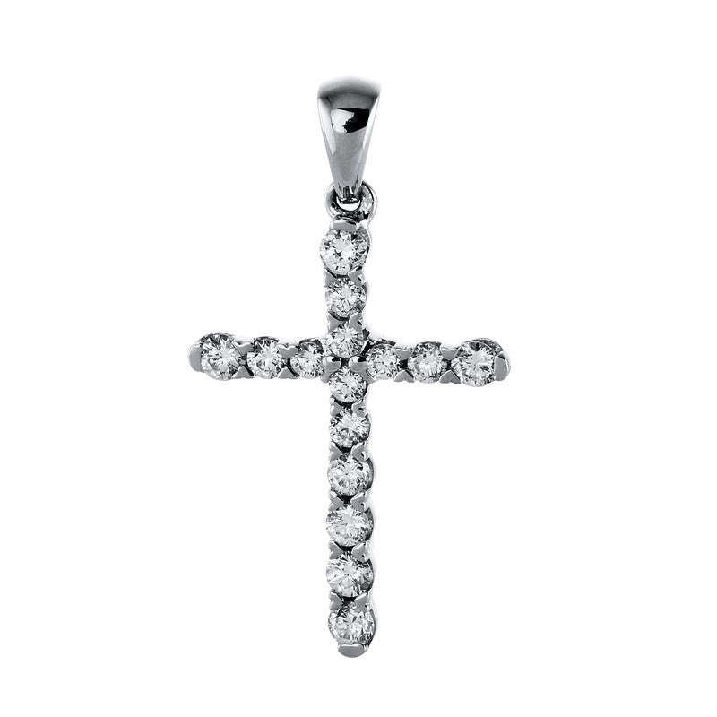 Anhänger 18 kt WG, mit Öse, 15 Brill. 0,40 ct, TW-si