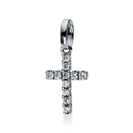 Anhänger 18 kt WG, mit Öse, 11 Brill. 0,06 ct, TW-vsi/si