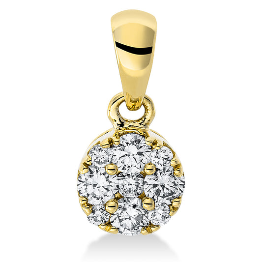 Anhänger 18 kt GG, mit Öse, 4 Brill. 0,14 ct, TW-si, 1 Brill. 0,01 ct, TW-si, 4 Brill. 0,03 ct, TW-si