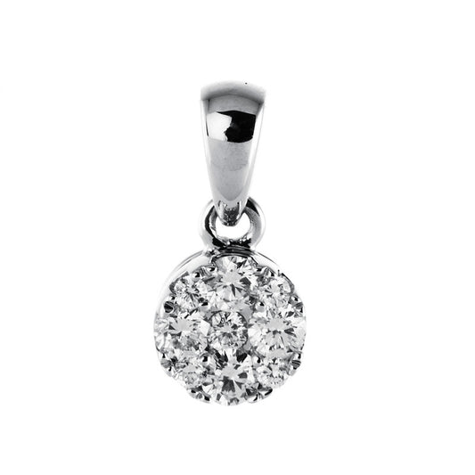 Anhänger 18 kt WG, mit Öse, 5 Brill. 0,15 ct, TW-si, 4 Brill. 0,03 ct, TW-si