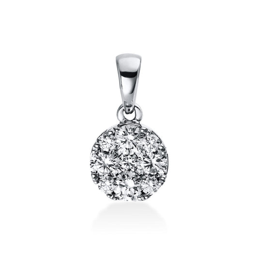 Anhänger 18 kt WG, mit Öse, 5 Brill. 0,10 ct, TW-si, 4 Brill. 0,32 ct, TW-si