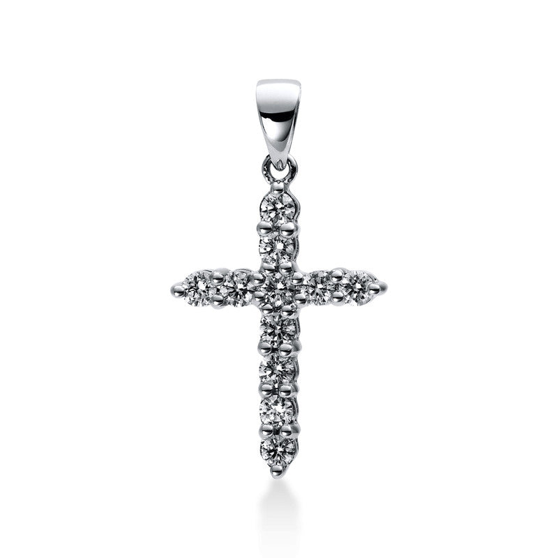 Anhänger 18 kt WG, mit Öse, 11 Brill. 0,31 ct, TW-vsi/si