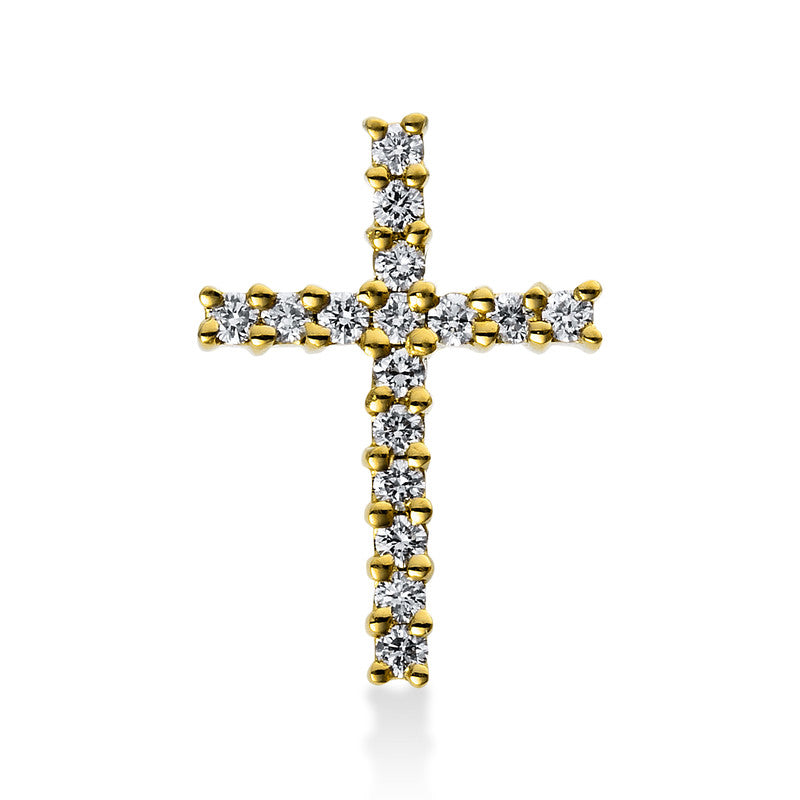 Anhänger 18 kt GG, 16 Brill. 0,19 ct, TW-si