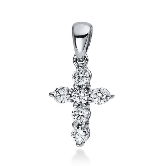 Anhänger 18 kt WG, mit Öse, 6 Brill. 0,24 ct, TW-si