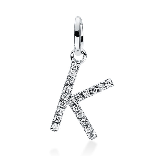 Anhänger 18 kt WG, mit Öse, 20 Brill. 0,04 ct, TW-si