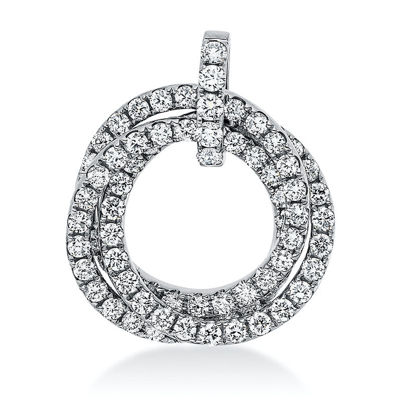 Anhänger 18 kt WG, mit Öse, 76 Brill. 0,95 ct, TW-vsi