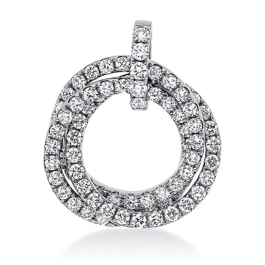 Anhänger 18 kt WG, mit Öse, 76 Brill. 0,95 ct, TW-vsi