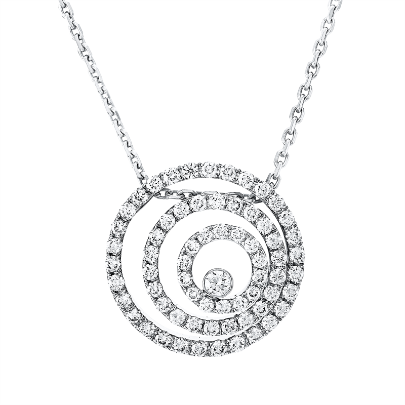 Anhänger 18 kt WG, 67 Brill. 0,91 ct, TW-vsi