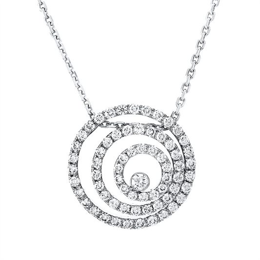 Anhänger 18 kt WG, 67 Brill. 0,91 ct, TW-vsi