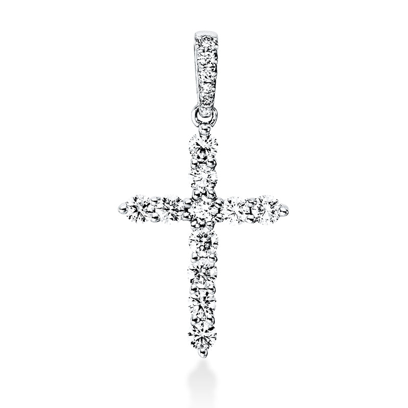 Anhänger 18 kt WG, mit Öse, 17 Brill. 0,46 ct, TW-si