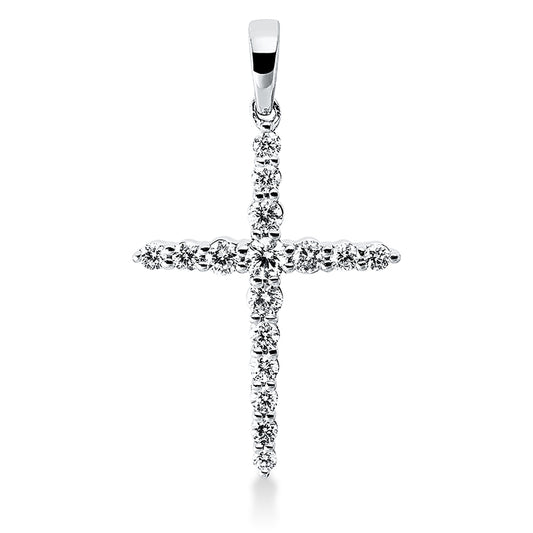 Anhänger 18 kt WG, mit Öse, 16 Brill. 0,28 ct, TW-si