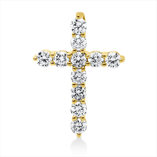 Anhänger 18 kt GG, 11 Brill. 0,49 ct, TW-si