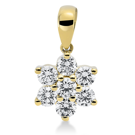 Anhänger 18 kt GG, mit Öse, 7 Brill. 0,68 ct, TW-si
