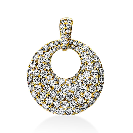 Anhänger 18 kt GG, mit Öse, 96 Brill. 0,92 ct, TW-si