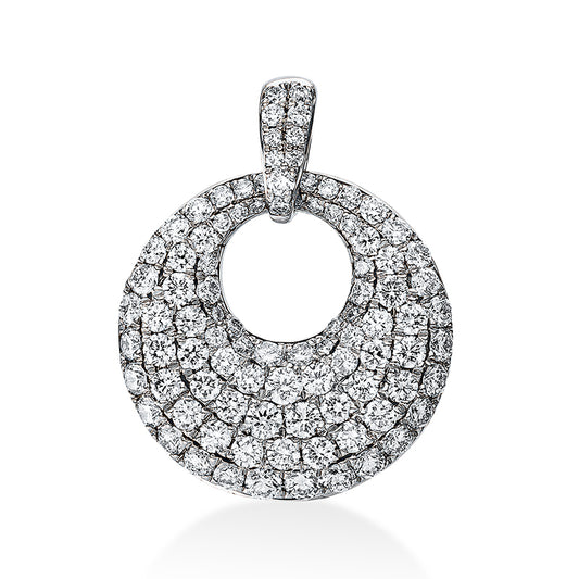 Anhänger 18 kt WG, mit Öse, 13 Brill. 0,03 ct, TW-si, 83 Brill. 0,89 ct, TW-si