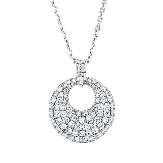 Anhänger 18 kt WG, mit Öse, 13 Brill. 0,03 ct, TW-si, 83 Brill. 0,89 ct, TW-si