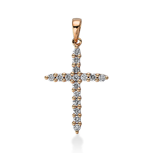 Anhänger 18 kt RG, 16 Brill. 0,26 ct, TW-si