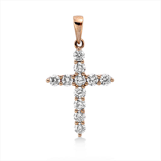 Anhänger 18 kt RG, mit Öse, 11 Brill. 0,55 ct, TW-si