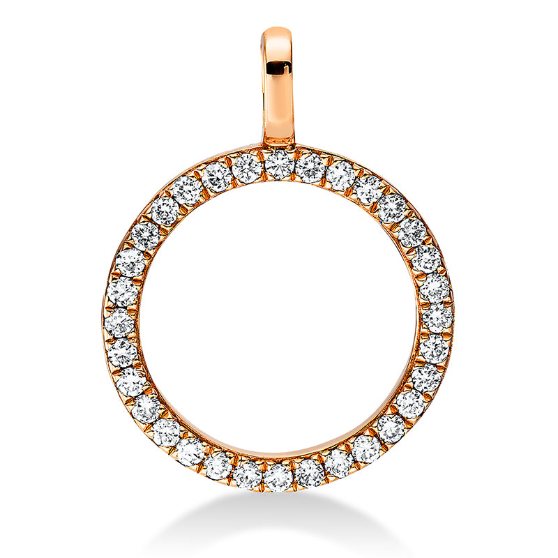 Anhänger 18 kt RG, mit Öse, 32 Brill. 0,15 ct, TW-si