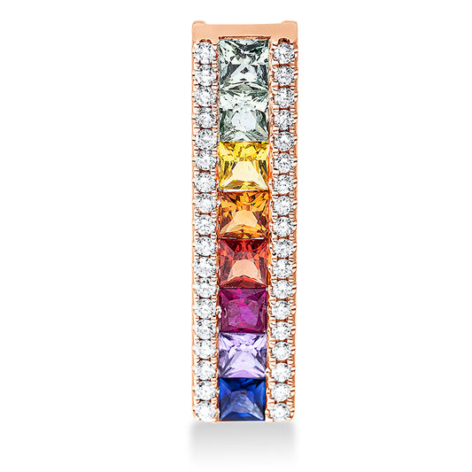 Anhänger 18 kt RG, 36 Brill. 0,14 ct, TW-si, 8 Saphire 0,87 ct fancy