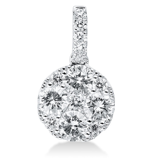 Anhänger 18 kt WG, mit Öse, 4 Brill. 0,47 ct, TW-si, 10 Brill. 0,11 ct, TW-si