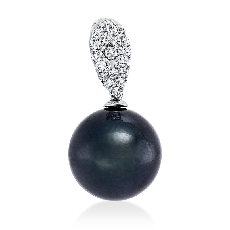 Anhänger 18 kt WG, 17 Brill. 0,21 ct, W-si, 1 TA dunkel 10,5 mm