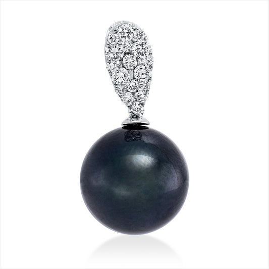 Anhänger 18 kt WG, 17 Brill. 0,21 ct, W-si, 1 TA dunkel 10,5 mm