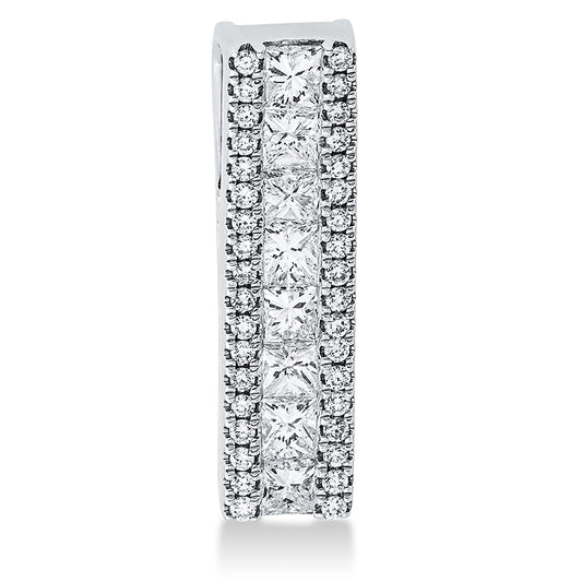 Anhänger 18 kt WG, 8 Princ. 0,56 ct, TW-vsi, 36 Brill. 0,14 ct, TW-si