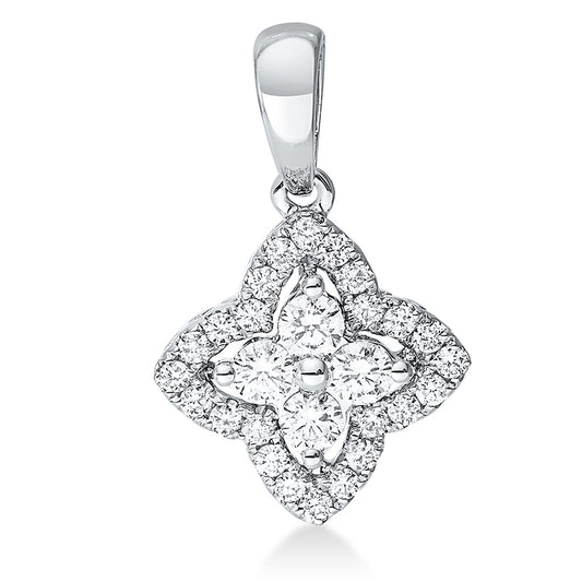 Anhänger 18 kt WG, mit Öse, 28 Brill. 0,41 ct, TW-si
