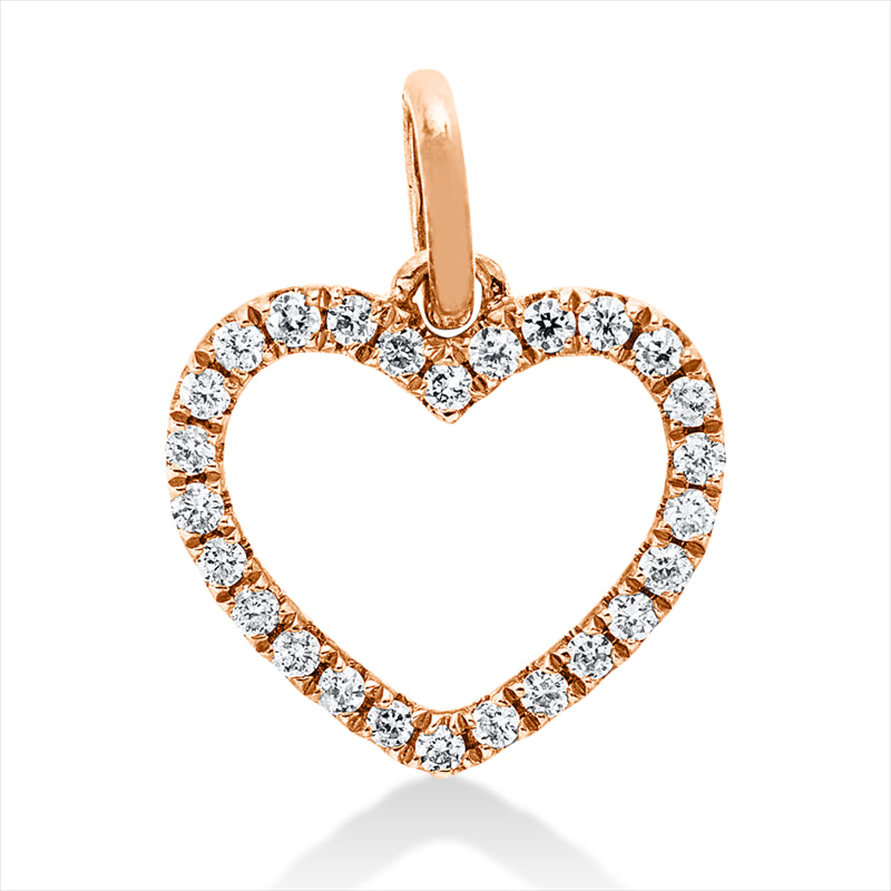 Anhänger 18 kt RG, mit Öse, 26 Brill. 0,10 ct, TW-si