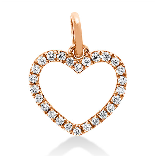 Anhänger 18 kt RG, mit Öse, 26 Brill. 0,10 ct, TW-si