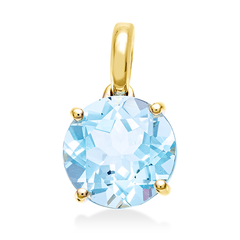 Anhänger 18 kt GG, mit Öse, 1 Topas 3,40 ct sky blue