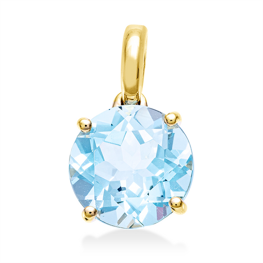 Anhänger 18 kt GG, mit Öse, 1 Topas 3,40 ct sky blue