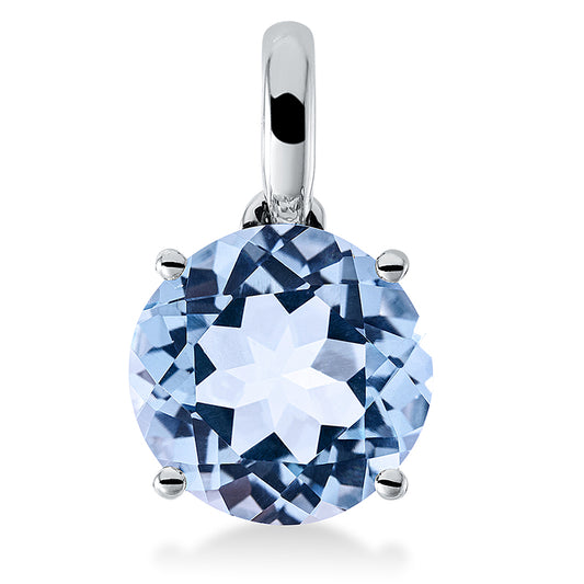 Anhänger 18 kt WG, mit Öse, 1 Topas 3,40 ct sky blue